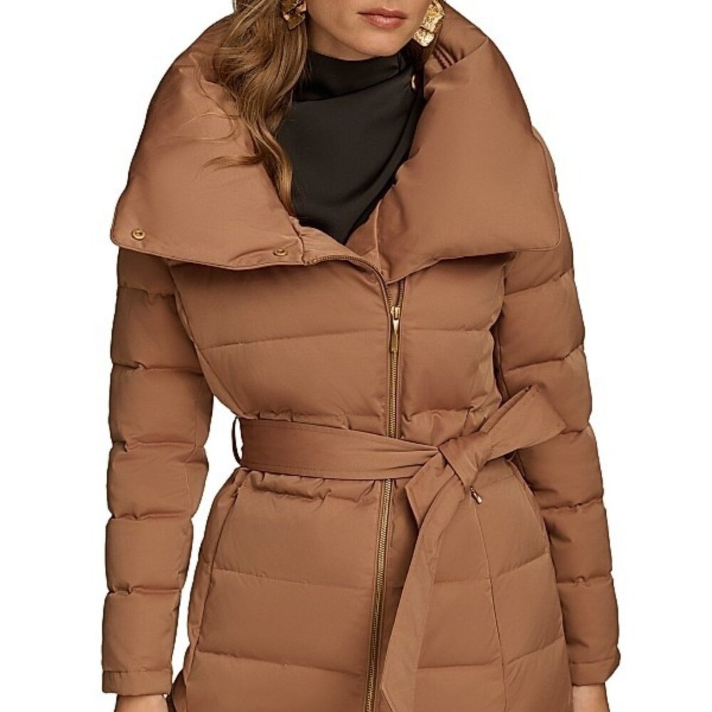 Donna Karen NY Belted Puffer Coat